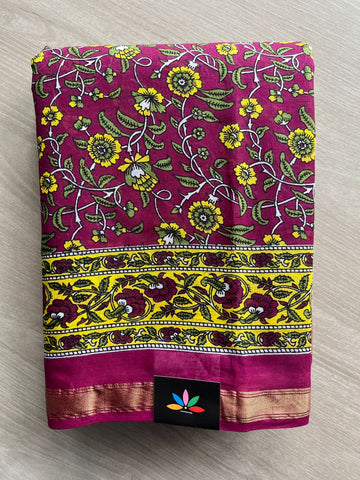 Screen Printed Chanderi Cotton Saree - 32432