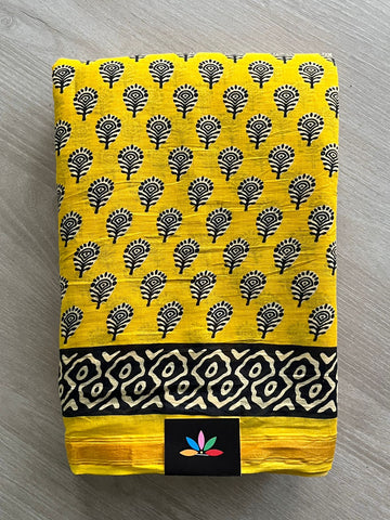 Screen Printed Chanderi Cotton Saree - 32438