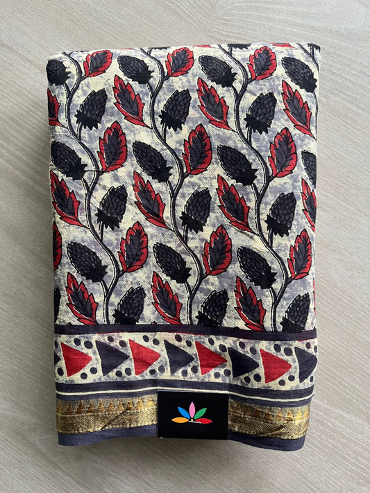 Screen Printed Chanderi Cotton Saree - 32445