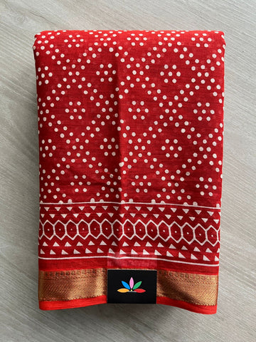 Screen Printed Chanderi Cotton Saree - 32449