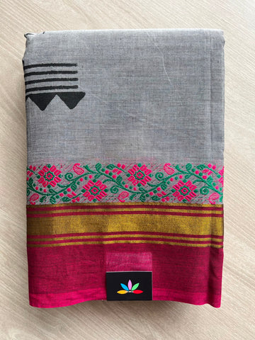 Handblock Printed Chettinad Cotton Saree - 34334