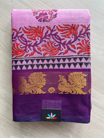 Handblock Printed Chettinad Cotton Saree - 34335