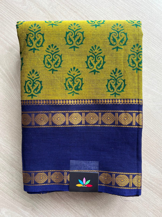 Handblock Printed Chettinad Cotton Saree - 34336
