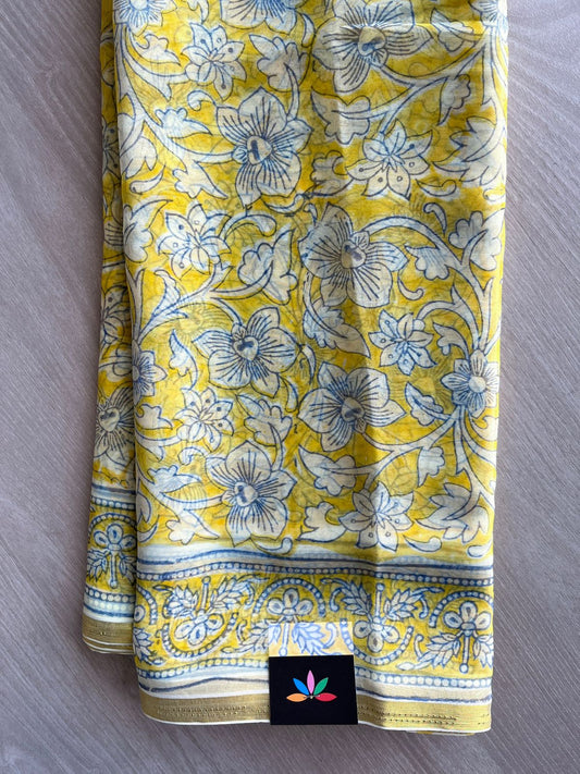 Handblock Printed Chiffon Saree - 32482