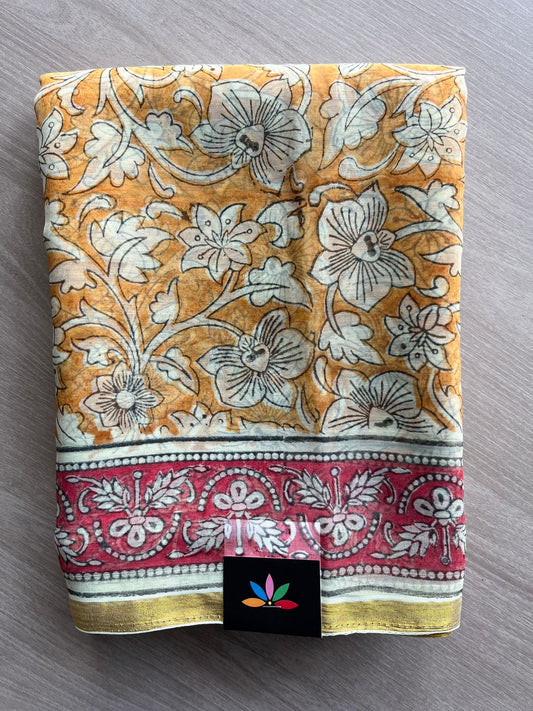 Handblock Printed Chiffon Saree - 32484