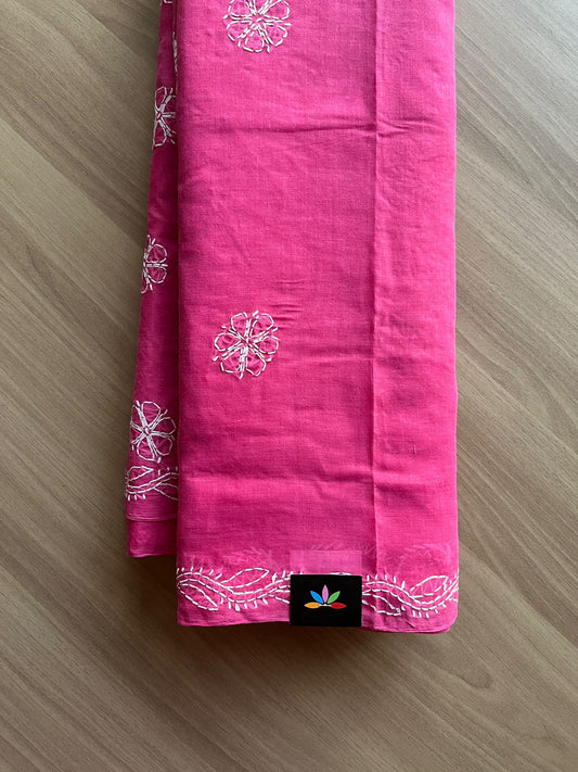 Simple Chikankari Voile Cotton Saree -15088