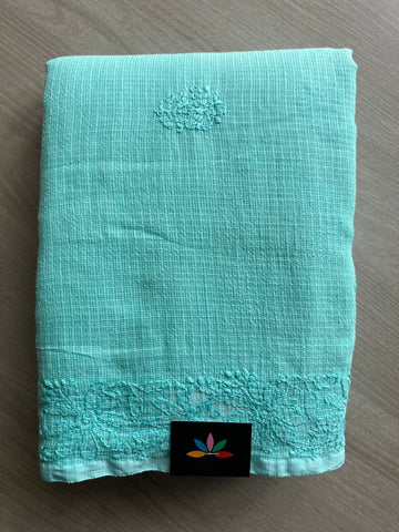 Hand embroidered Chikankari Kota Cotton Saree - 28555
