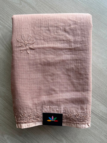 Hand Embroidered Chikankari Kota Cotton Saree - 33384