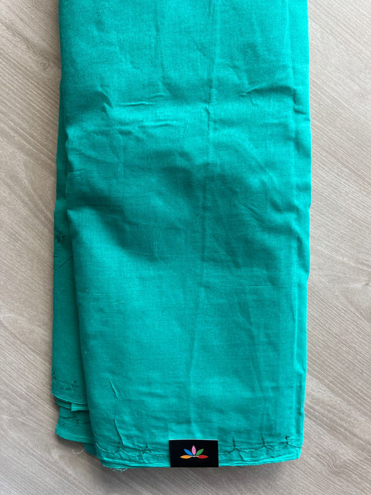 Teal Blue Simple Chikankari Voile Cotton Saree- 31172