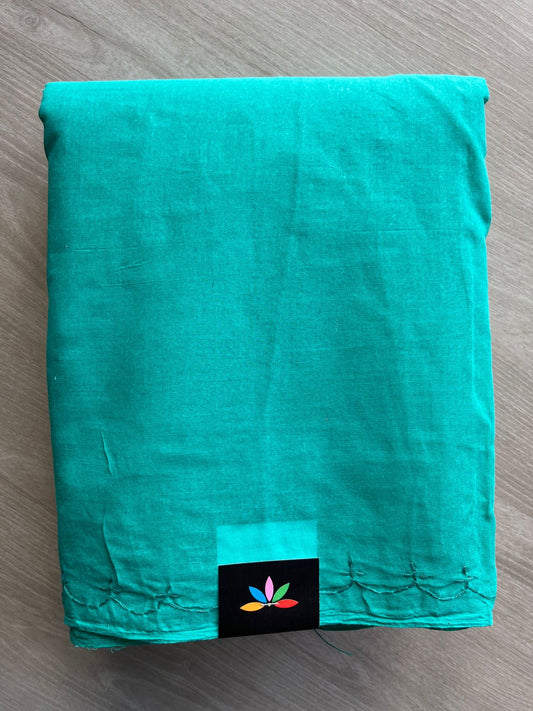 Teal Blue Simple Chikankari Voile Cotton Saree- 31172