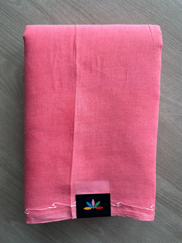 Watermelon Pink Simple Chikankari Voile Cotton Saree - 31534