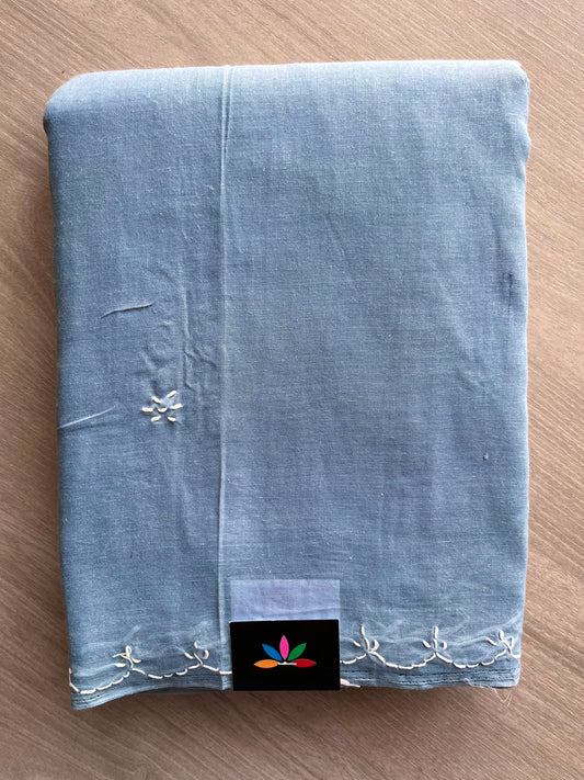 Simple Chikankari Voile Cotton Saree - 31571