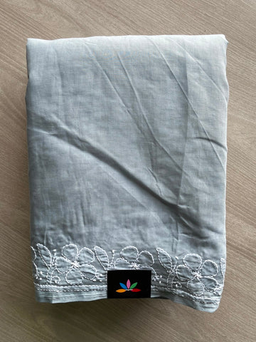 Simple Chikankari Voile Cotton Saree - 35401