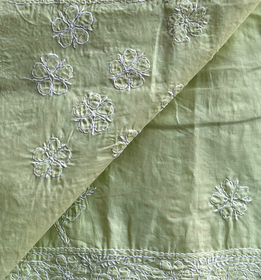 Simple Chikankari Voile Cotton Saree - 35402