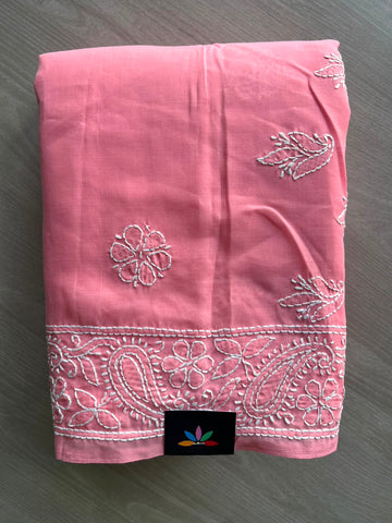Simple Chikankari Voile Cotton Saree - 35403