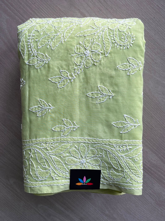 Simple Chikankari Voile Cotton Saree - 35405