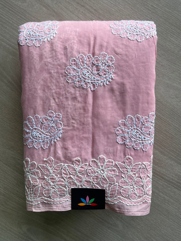 Simple Chikankari Voile Cotton Saree - 35410