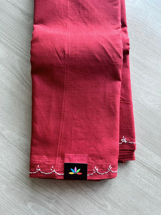 Simple Chikankari Cotton Saree-11478