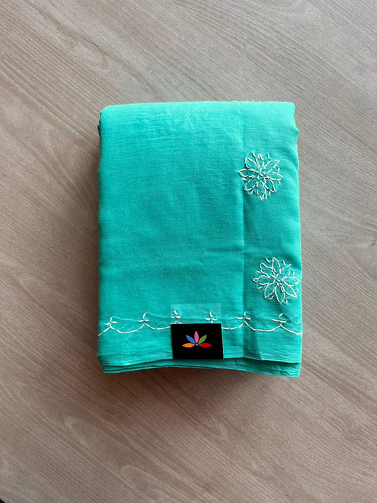 Simple Chikankari Cotton Saree-11480