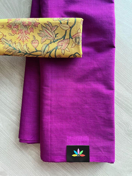 Plain Cotton Saree-12757