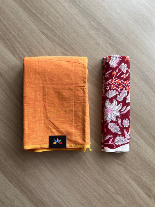 Plain Cotton Saree-18123-18124