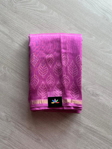 Handblock Printed Chanderi Silk Cotton Saree -12953