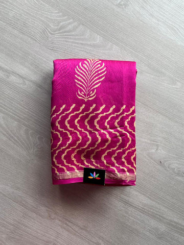 Handblock Printed Chanderi Silk Cotton Saree -12957