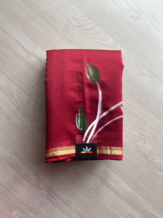 Handbrush Printed Chanderi Silk Cotton Saree -13409-13410