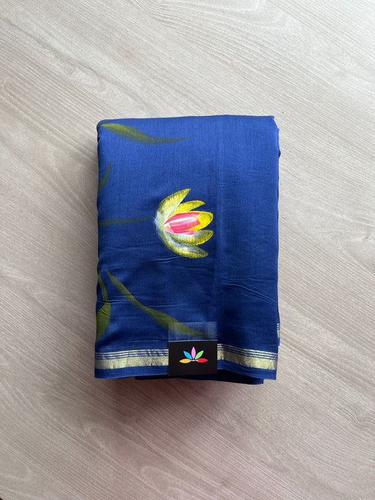 Handbrush Printed Chanderi Silk Cotton Saree -13411-13412