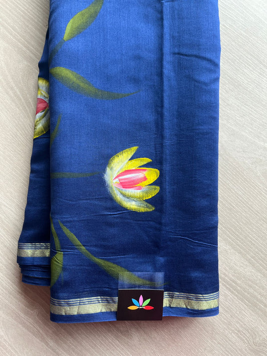 Handbrush Printed Chanderi Silk Cotton Saree -13411-13412