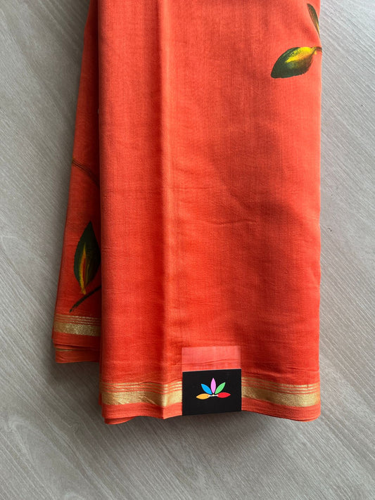 Handbrush Printed Chanderi Silk Cotton Saree -13415-13416