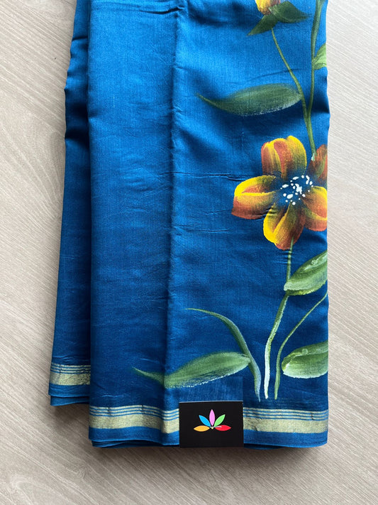 Handbrush Printed Chanderi Silk Cotton Saree -13429-13430