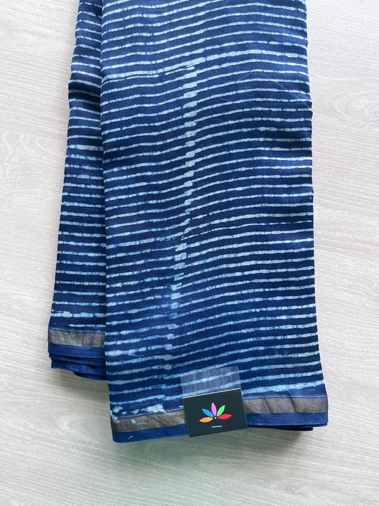 Handblock Printed Chanderi Silk Cotton Saree -9439-9440