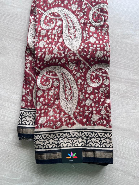 Handblock Printed Chanderi Silk Cotton Saree -9445-9446