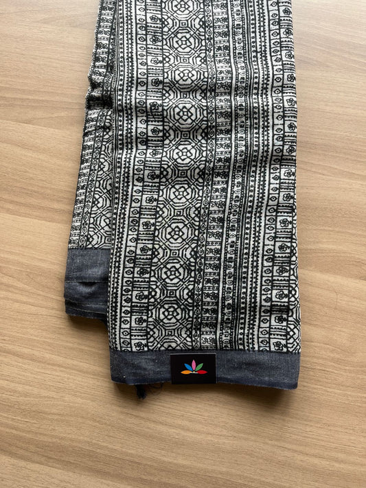 Printed Slub Cotton Saree -20493