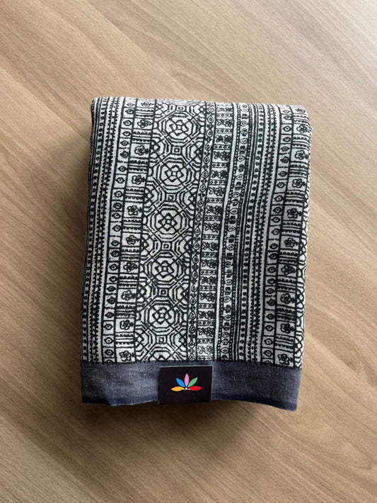 Printed Slub Cotton Saree -20493