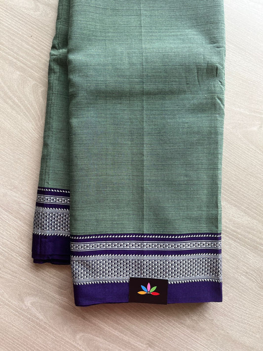 Ilkal Handloom Mercerized Cotton Saree with Silk Pallu -13366