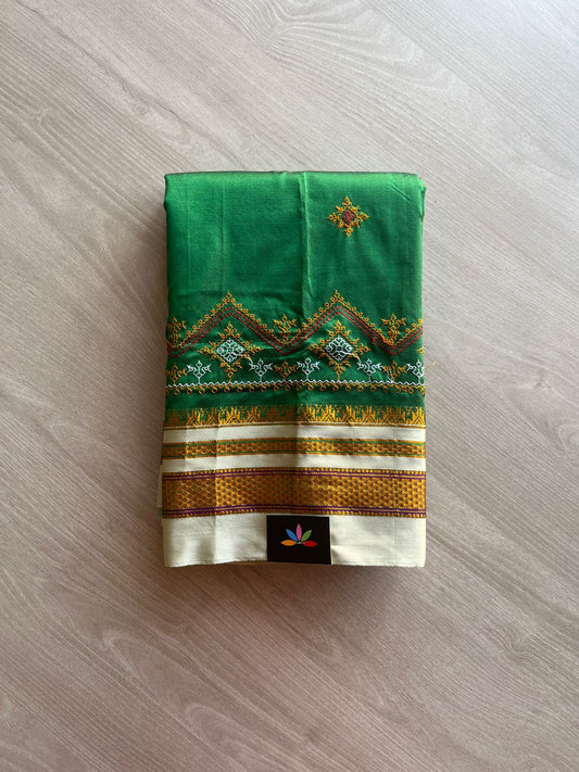 Ilkal Border Kasuti Machine Embroidered Art Silk Saree -13370