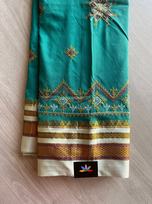 Ilkal Border Kasuti Machine Embroidered Art Silk Saree -13372