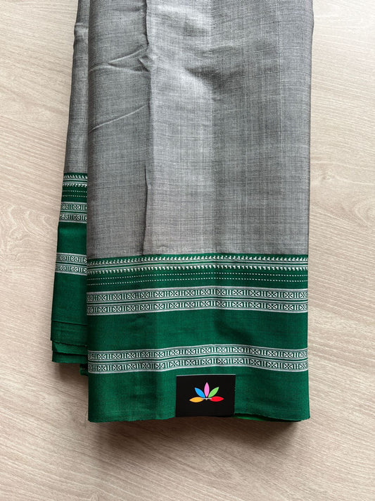 Handloom Viscose Cotton Saree with Pure Silk Pallu -13434