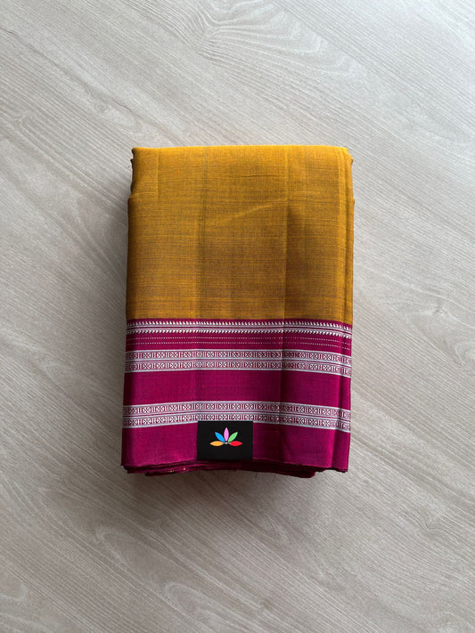 Handloom Viscose Cotton Saree with Pure Silk Pallu -13441