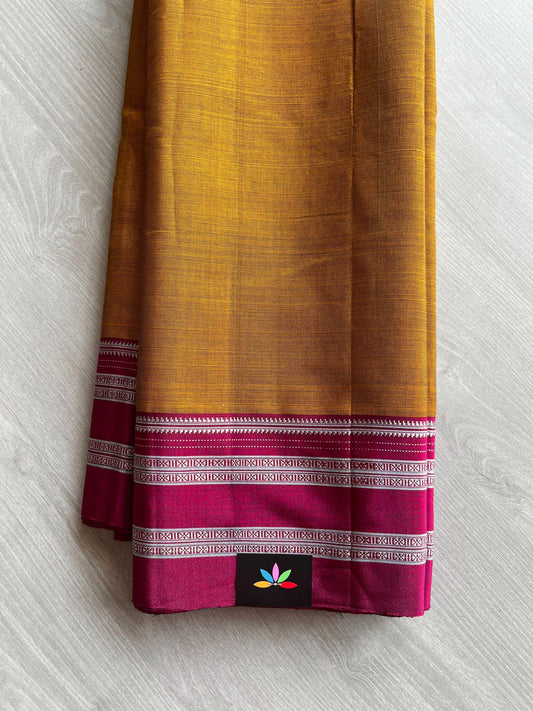 Handloom Viscose Cotton Saree with Pure Silk Pallu -13441