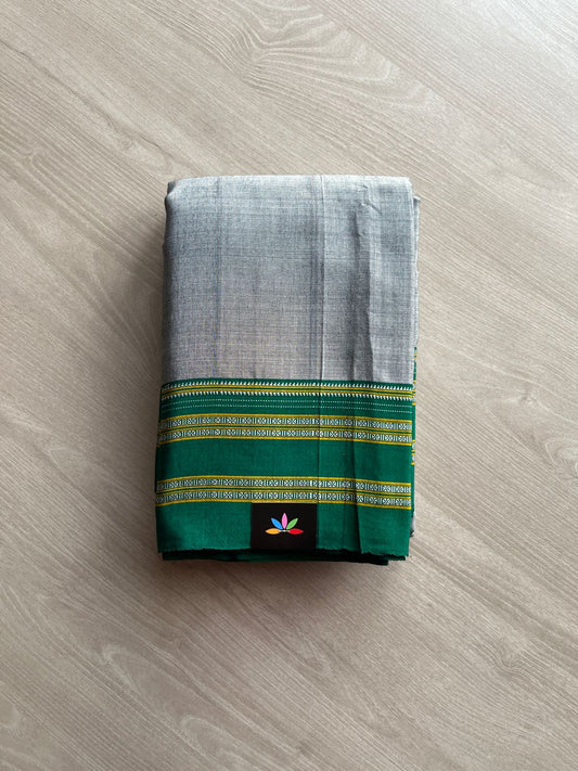 Handloom Viscose Cotton Saree with Pure Silk Pallu -13447