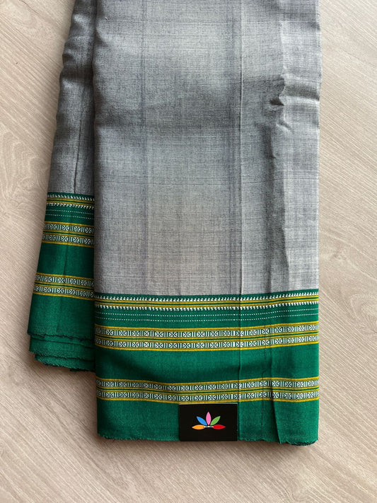 Handloom Viscose Cotton Saree with Pure Silk Pallu -13447