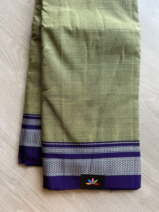 Ilkal Handloom Mercerized Cotton Saree with Silk Pallu -13449