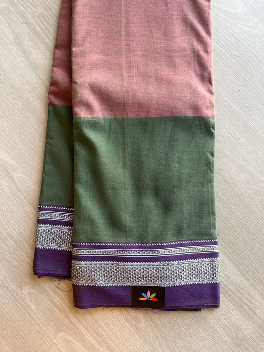 Ilkal Handloom Mercerized Cotton Saree with Silk Pallu-13451