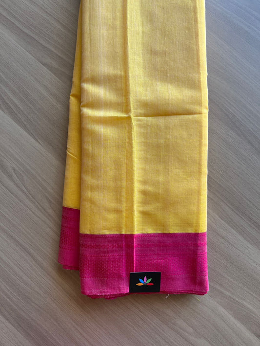 Handloom Viscose Cotton Saree with Chikki Paras Border -13724