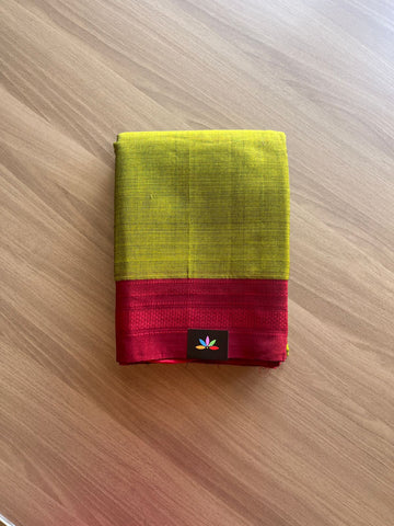 Handloom Viscose Cotton Saree with Chikki Paras Border - 13734