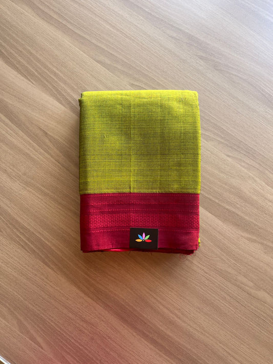 Handloom Viscose Cotton Saree with Chikki Paras Border - 13734