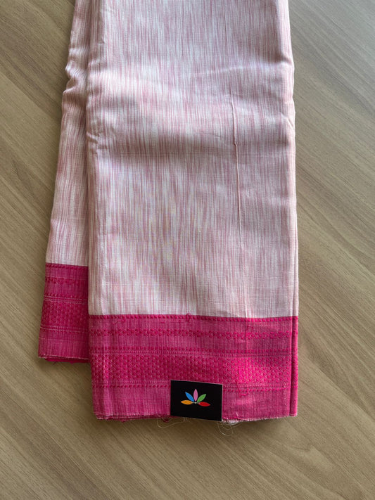 Handloom Viscose Cotton Saree with Chikki Paras Border -14040